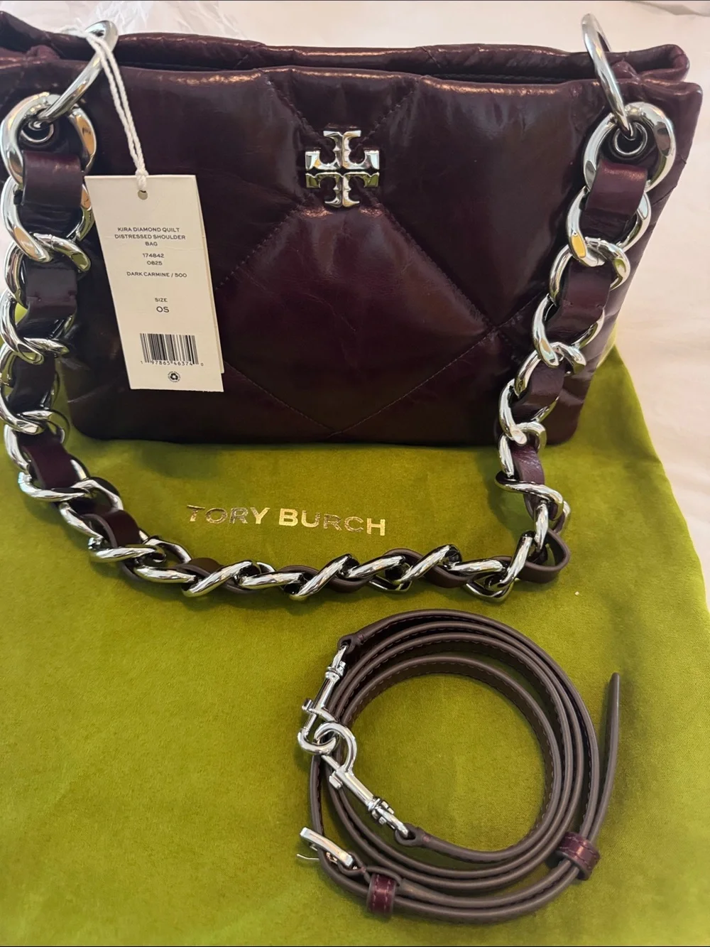 Tory Burch Quilted Shoulder Bag - Burgundy